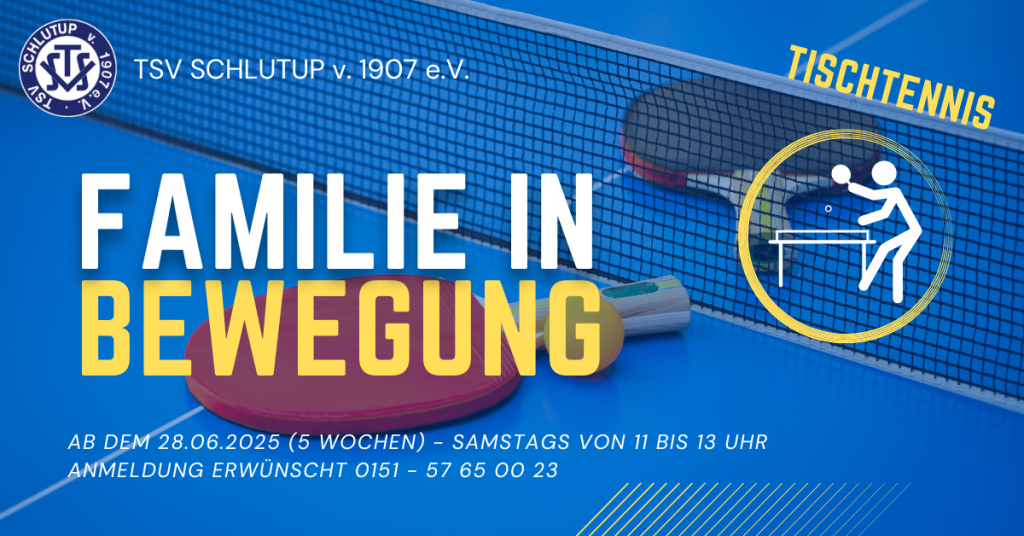 Tischtennis Familie in Bewegung